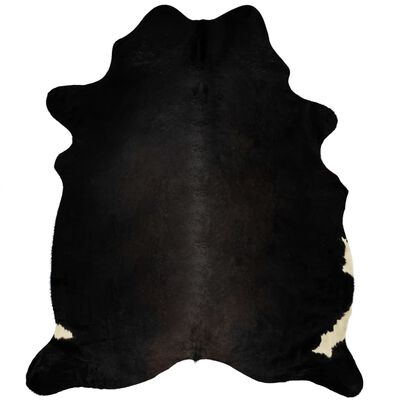 vidaXL Tikros karvės odos kilimas, juodos spalvos, 180x220cm