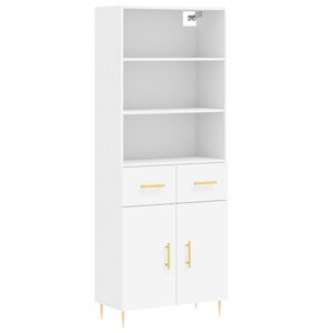 vidaXL Komoda, baltos spalvos, 69,5x34x180cm, apdirbta mediena