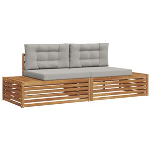 vidaXL Lauko sofos komplektas 2 Vienetas Natūrali ir &scaron;viesiai pilka