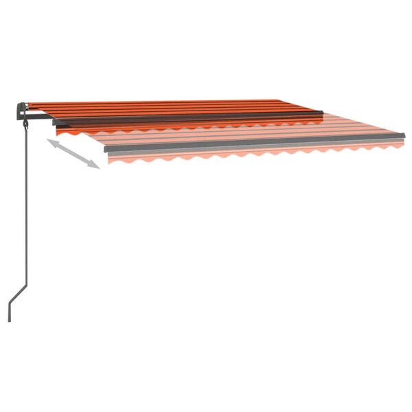 vidaXL Automatinė markizė su LED/vėjo jutikliu, oranžinė/ruda, 4,5x3m