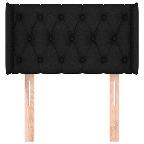 vidaXL Galvūgalis su auselėmis, juodos spalvos,83x16x78/88cm, audinys