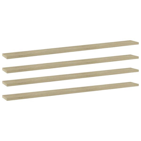 vidaXL Knygų lentynos plok&scaron;tės, 4vnt., ąžuolo, 100x10x1,5cm, MDP