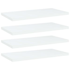 vidaXL Knygų lentynos plok&scaron;tės, 4vnt., baltos, 40x20x1,5cm, MDP