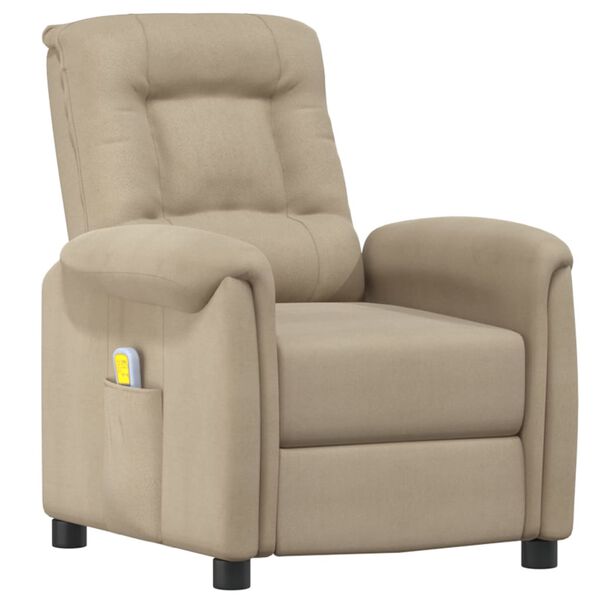 vidaXL Masažinis krėslas, šviesiai pilkas, mikropluošto audinys