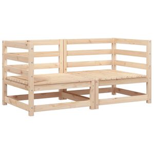vidaXL Kampinės sodo sofos dalys, 2vnt., 70x70x67cm, pu&scaron;ies masyvas