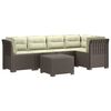 vidaXL 5-vietė sodo sofa su pagalvėlėmis Rataninio i&scaron;vaizdos PP