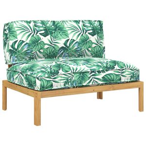 vidaXL Sofos komplektas su pagalve Lapų ra&scaron;tas 120 x 92 x 69 cm