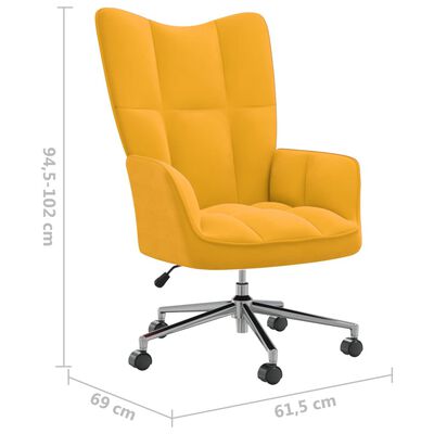 vidaXL Poilsio kėdė, garstyčių geltonos spalvos, aksomas