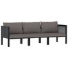 vidaXL Trivietė sofa su pagalvėlėmis, antracito spalvos, poliratanas