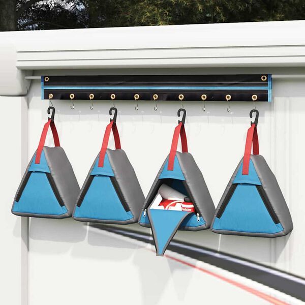 vidaXL Laikymo maišelis Pilka Mėlyna Raudona 24 x 16 x 24 cm Oksfordas