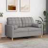 vidaXL Dvivietė sofa su pagalvėmis, &scaron;viesiai pilka, 120cm, audinys