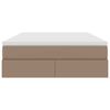 vidaXL Lova su daiktų laikymo vieta ir čiužiniu Kapučino 140 x 200 cm