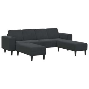 vidaXL Svetainės sofa 3 vnt. Juoda