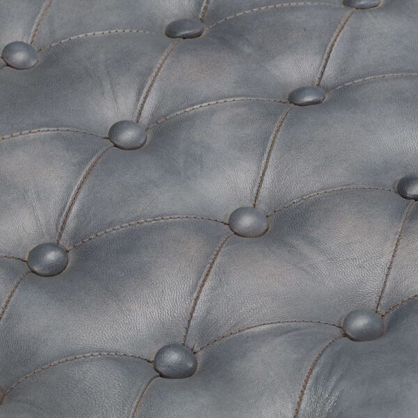 vidaXL Pufas, pilkos spalvos, 62x62x47cm, tikra oda