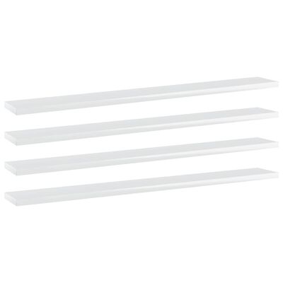 vidaXL Knygų lentynos plokštės, 4vnt., baltos, 80x10x1,5cm, MDP