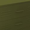 vidaXL Komoda su stalčiais, alyvuogių žalia, 80x35x101,5cm, plienas