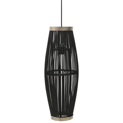 vidaXL Pakabinamas šviestuvas, juodas, 27x68cm, gluosnis, ovalus, 40W