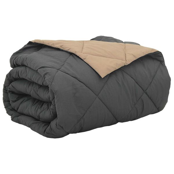 vidaXL Vasaros antklodė Antracito ir taupe 220 x 240 cm Mikropluo&scaron;tas