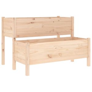 vidaXL Lovelis, 110x84x75cm, pu&scaron;ies medienos masyvas