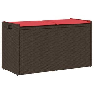 vidaXL Lauko laikymo suolas su pagalvėlėmis rudos spalvos 100 cm