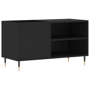 vidaXL Vinilinių plok&scaron;telių spintelė, juoda, 85x38x48cm, mediena