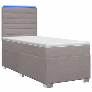 vidaXL Spyruoklinė lova su čiužiniu Taupe 80 x 200 cm Audinys