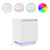 vidaXL Spintelės prie lovos su LED lemputėmis 2 vnt Baltos 38x34x50 cm
