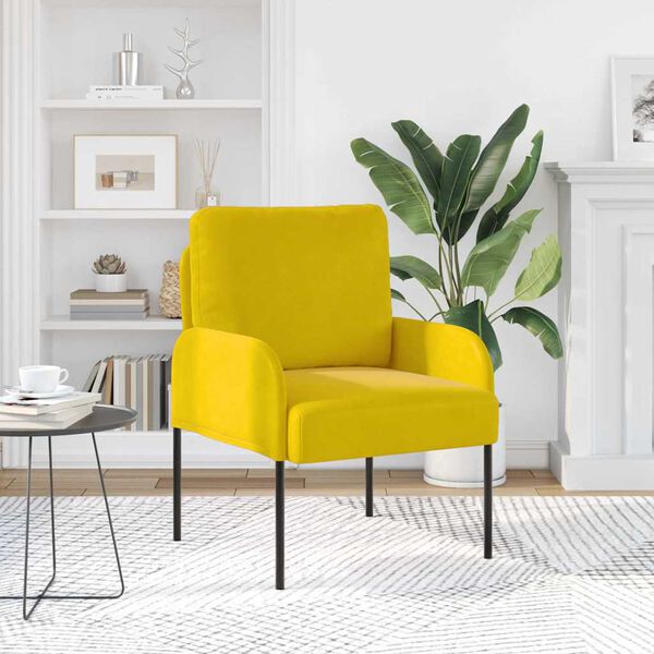 vidaXL Sofos su pagalve 55cm Geltona fanera