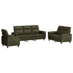 vidaXL Sofos komplektas 3 pcs Ruda Dirbtinė suedė oda