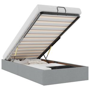 vidaXL Osmanų lovos rėmas be čiužinio, pilkas, 90x200cm, audinys