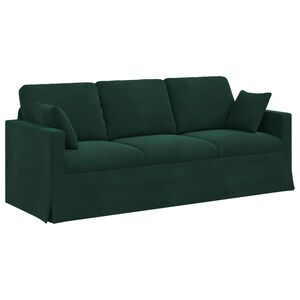 vidaXL Sofa Tamsiai žalia 198 x 78 x 80 cm Aksomas