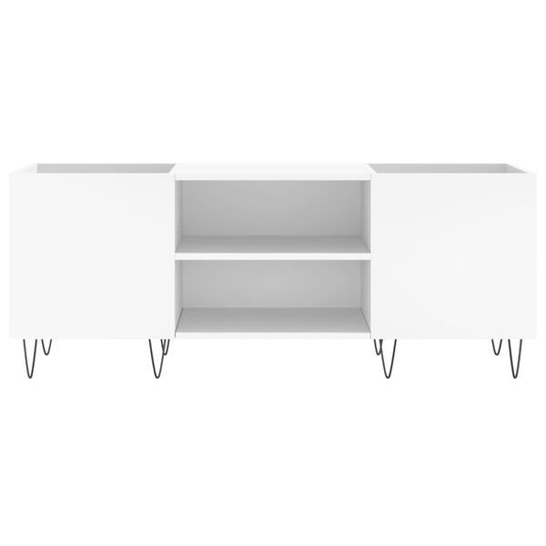 vidaXL Vinilinių plokštelių spintelė, balta, 121x38x48cm, mediena