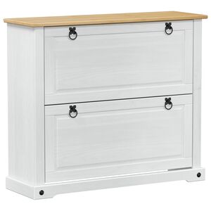 vidaXL Batu skrynia Corona Balta 99 x 32 x 85 cm Kietos pu&scaron;ies mediena