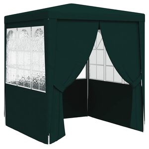 vidaXL Proginė palapinė su &scaron;oninėmis sienomis, žalia, 2x2m, 90g/m&sup2;