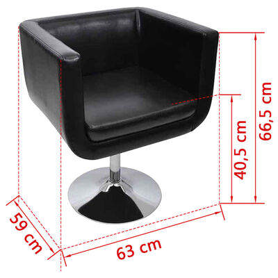 vidaXL Baro kėdės, 2 vnt., dirbtinė oda, juodos