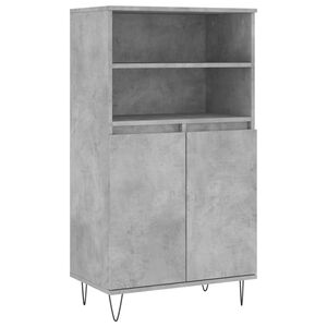 vidaXL Komoda, betono pilkos spalvos, 60x36x110cm, apdirbta mediena