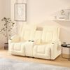 vidaXL Dvivietis atlošiamas masažinis krėslas, kreminis, dirbtinė oda