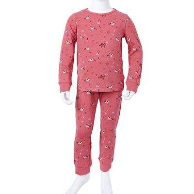 Vaikiška pižama ilgomis rankovėmis, sendinta rožinė, 104 dydžio