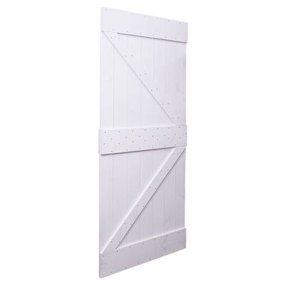 vidaXL Stumdomos durys su įrangos rinkiniu, baltos, 100x210cm, pušis
