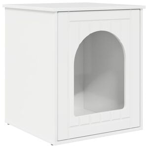 vidaXL Katės namelis Blizgus baltas 53 x 52 x 62 cm Apdirbta mediena