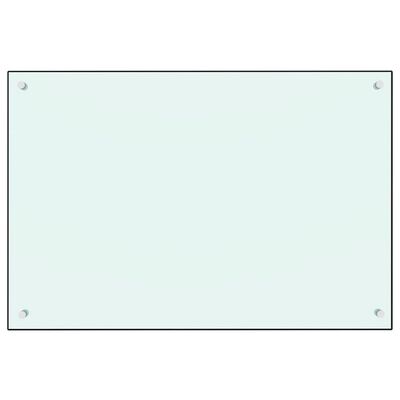 vidaXL Virtuvės sienelė, baltos spalvos, 90x60cm, grūdintas stiklas