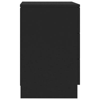 vidaXL Naktinės spintelės, 2vnt., juodos spalvos, 38x35x56cm, MDP