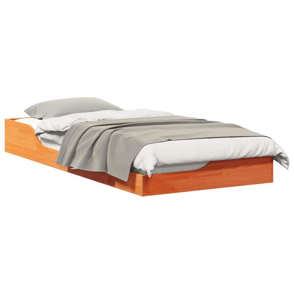 vidaXL Grindų lovos rėmas Va&scaron;ko ruda 80 x 200 cm Pu&scaron;ies masyvas