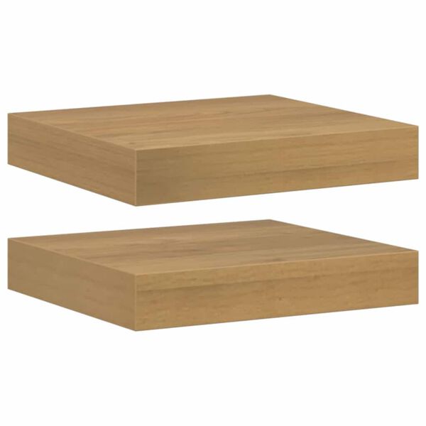 vidaXL Sieninė lentyna 2 pcs Ruda 23 x 23,5 x 4 cm Apdirbta mediena