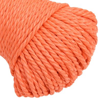 vidaXL Darbo virvė, oranžinės spalvos, 6mm, 50m, polipropilenas