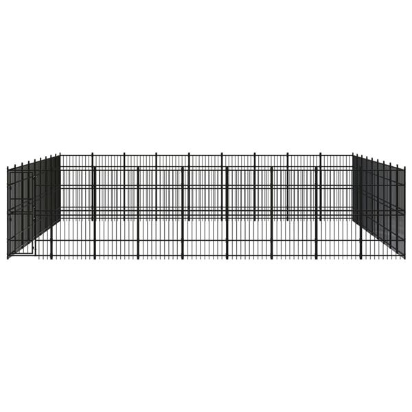 vidaXL Lauko voljeras &scaron;unims, plienas, 74,65m&sup2;