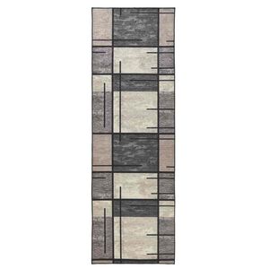vidaXL Kilimėlis LESAKA Ruda 80 x 400 cm Deimantinė aksominė medžiaga