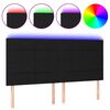 vidaXL Galvūgalis su LED, juodos spalvos, 160x5x118/128cm, audinys