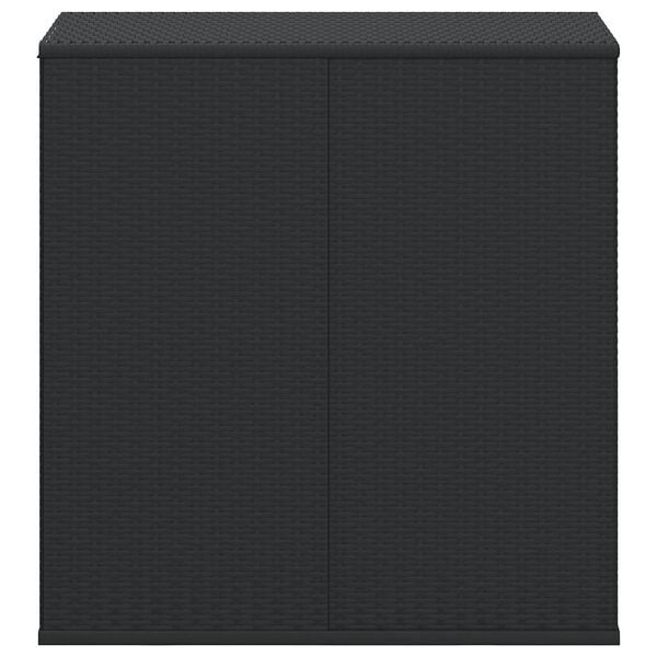 vidaXL Sodo dėžė pagalvėlėms, juoda, 100x49x103,5cm, PE ratanas