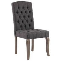 vidaXL Valgomojo kėdės, 2vnt., pilkos spalvos, lino išvaizdos audinys